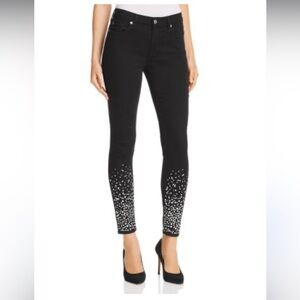 New BCBGeneration Blue and White Dark Wash  Straight Leg Jeans